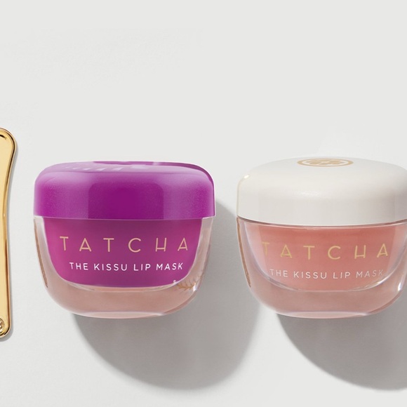 TATCHA Kissu Lip Mask Duo Lip Mask & Lip Mask Wisteria. Spatula swiped once each - Picture 2 of 15